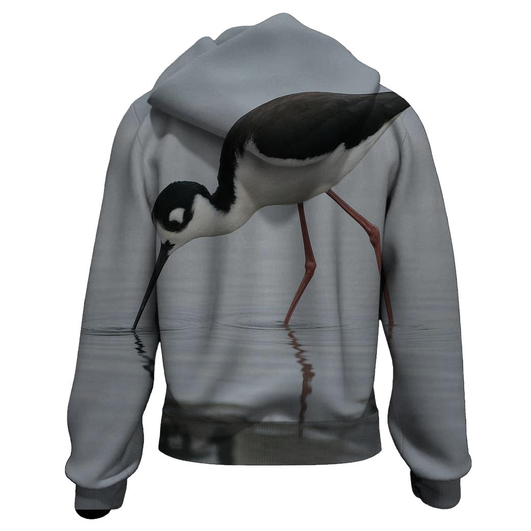 Estuary Mirror Black Necked Stilt premium hoodies