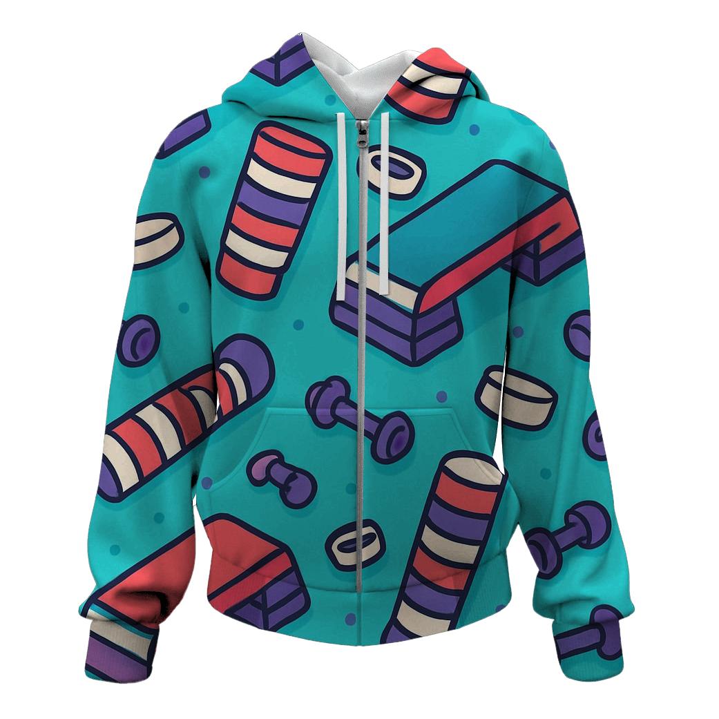 Retro Fitness Aerobics Steps premium hoodies