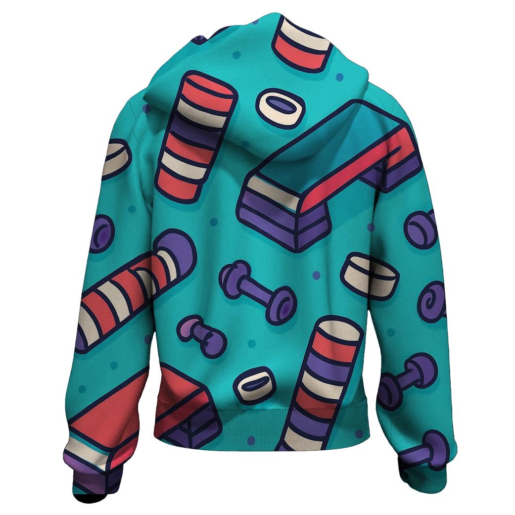 Retro Fitness Aerobics Steps premium hoodies