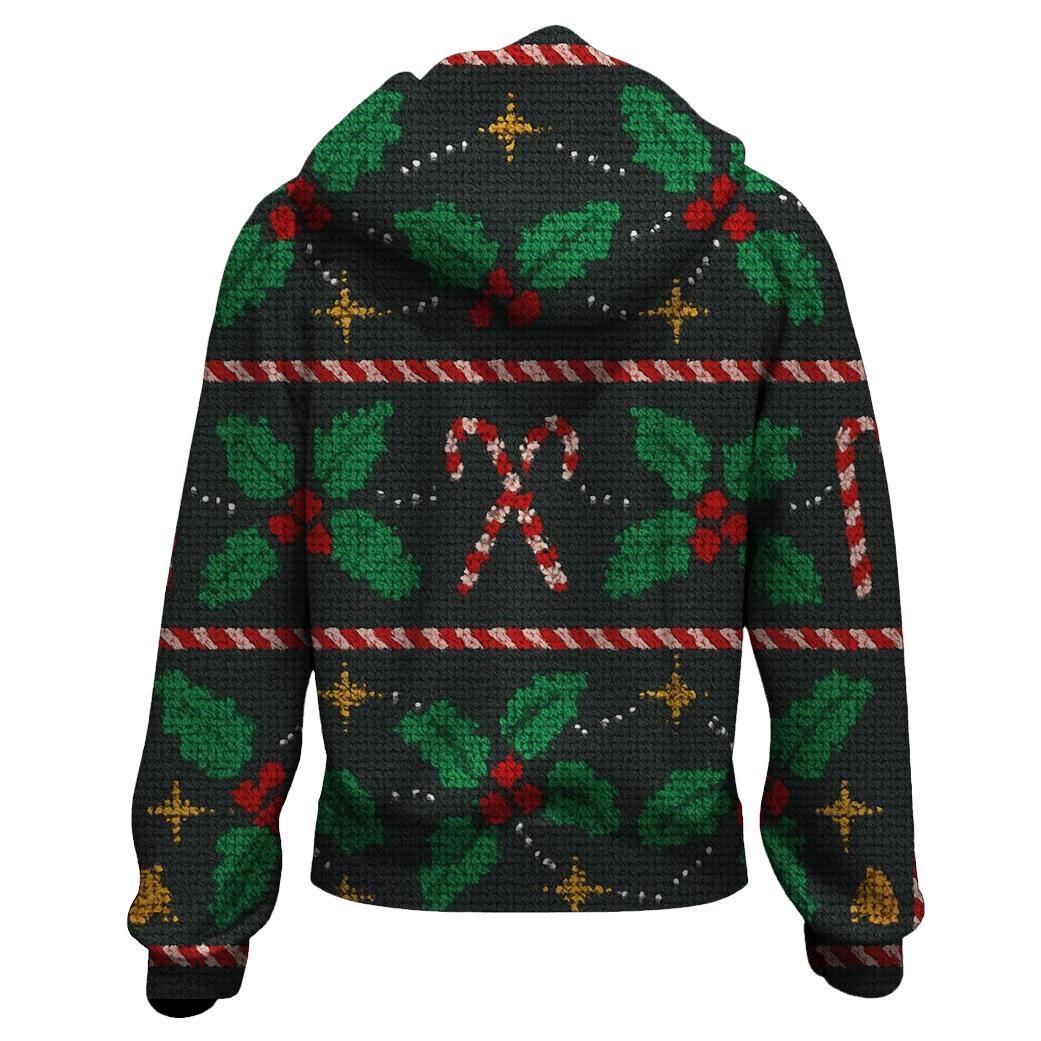 Holly Star Map Tapestry Design zip-up hoodies