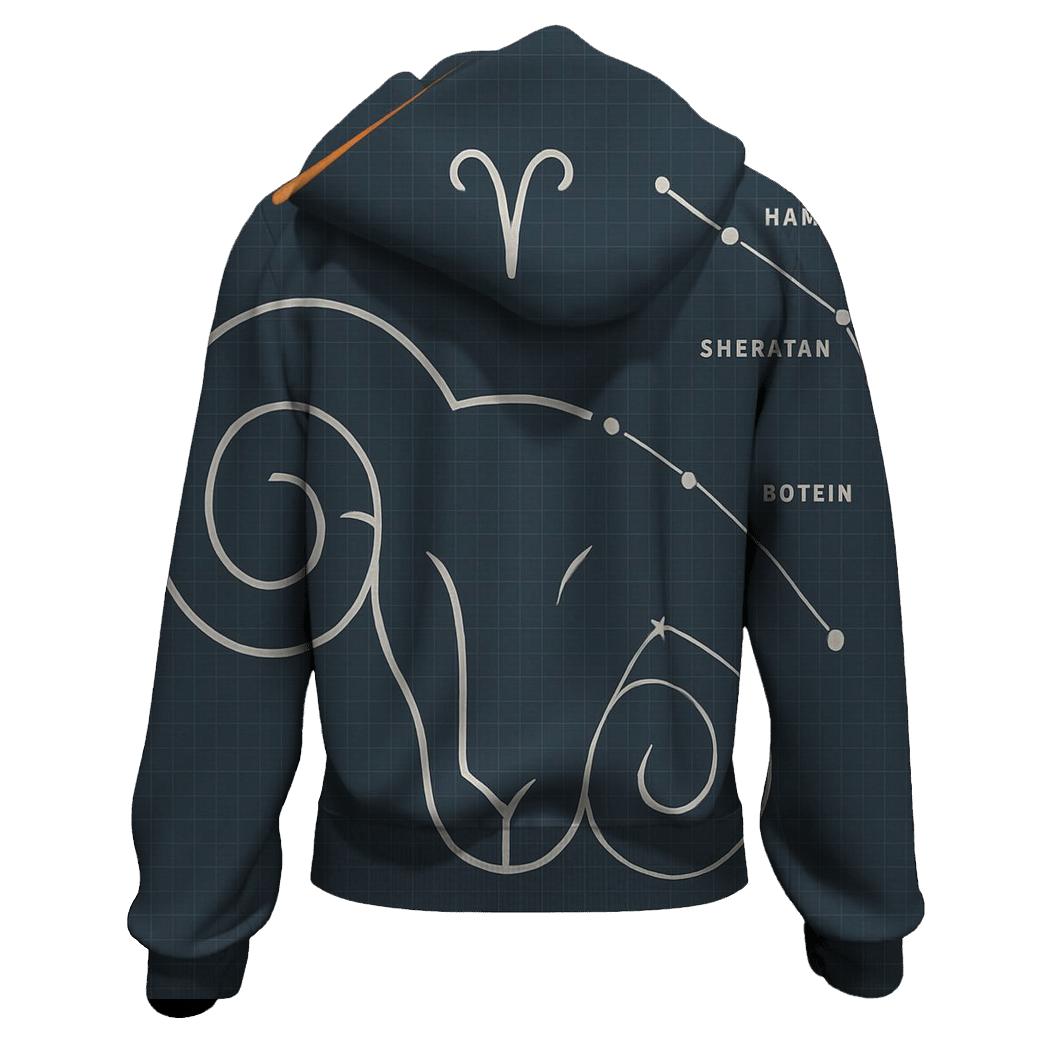 Aries Ram Horns Meteor Blueprint heavyweight hoodies
