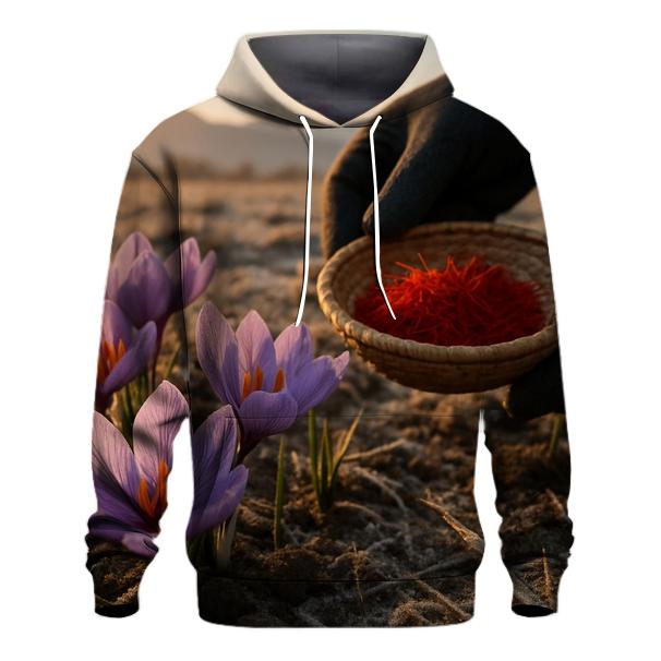 Saffron Crocus Harvest On A Frosted Plateau hoodies fashion