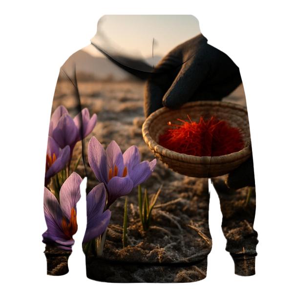 Saffron Crocus Harvest On A Frosted Plateau hoodies fashion