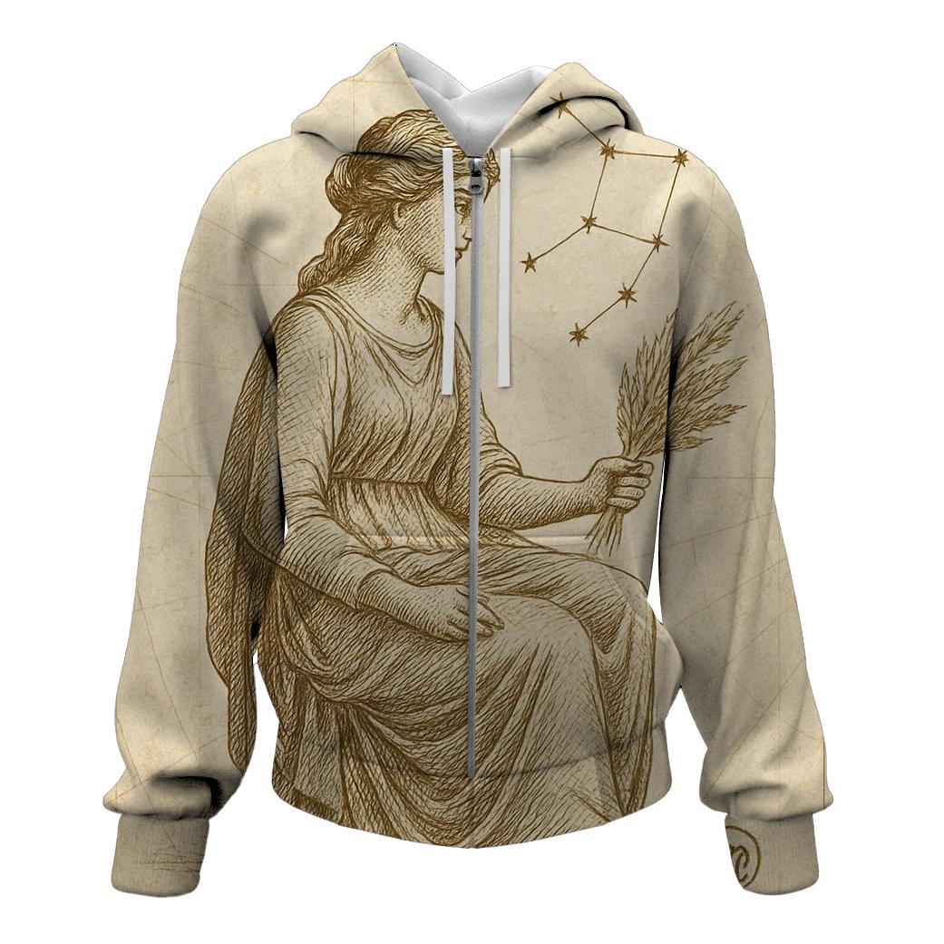 Virgo Sheaf Of Wheat Celestial Engraving graphic hoodies