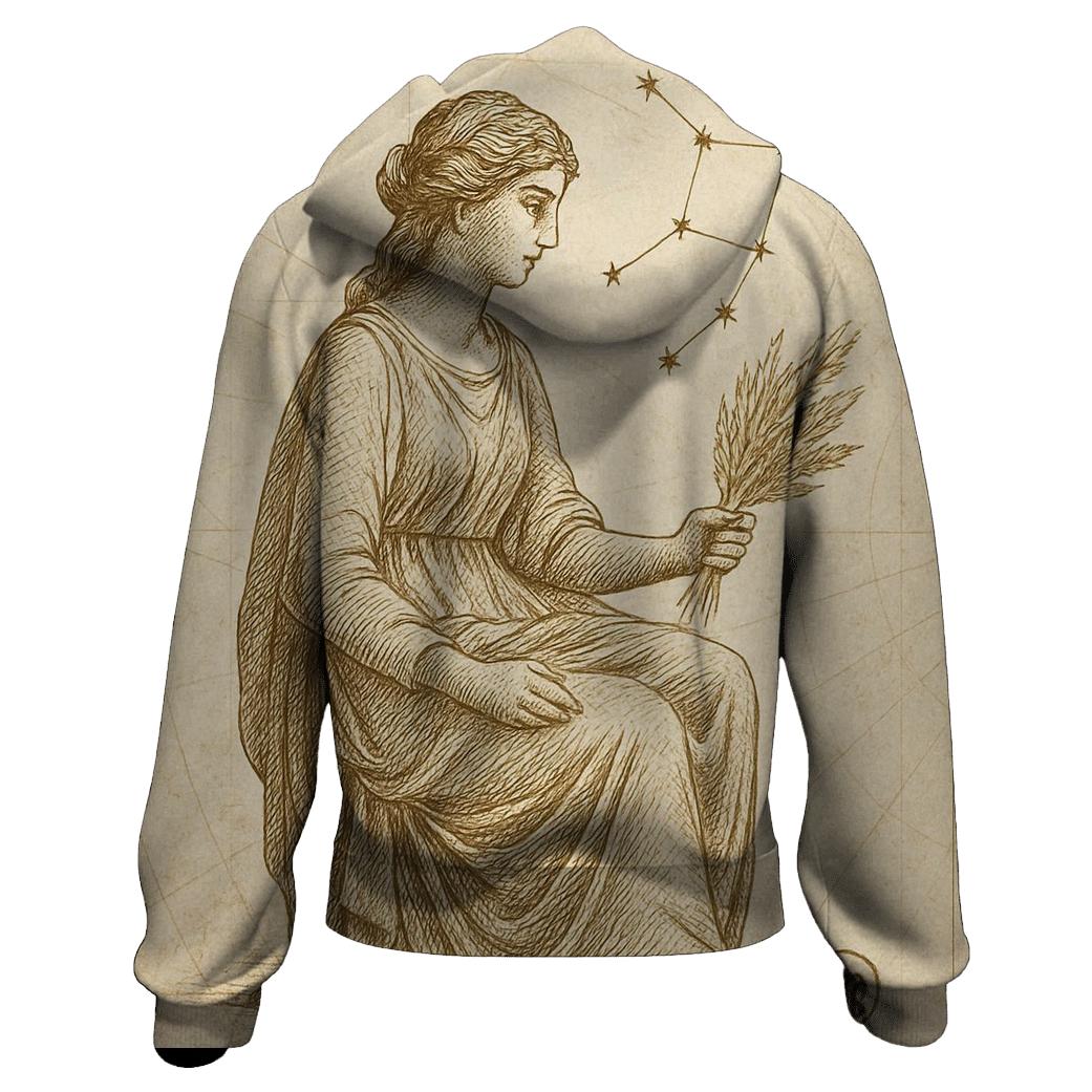 Virgo Sheaf Of Wheat Celestial Engraving graphic hoodies