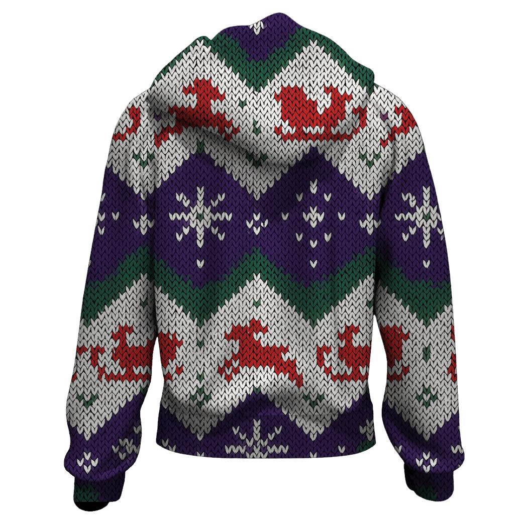 Sleigh Quantum Zigzag Bands Design printed hoodies