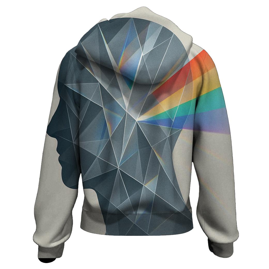 Glass Prism Portrait Silhouette printed hoodies