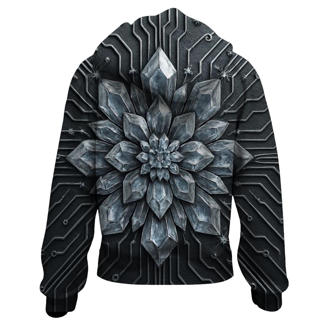 Crystal Circuit Bloom graphic hoodies