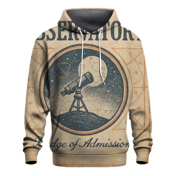 Vintage Moonshine Observatory Label designer hoodies
