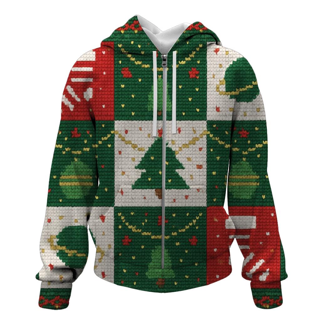 Stocking Galaxy Garland Grid Design premium hoodies
