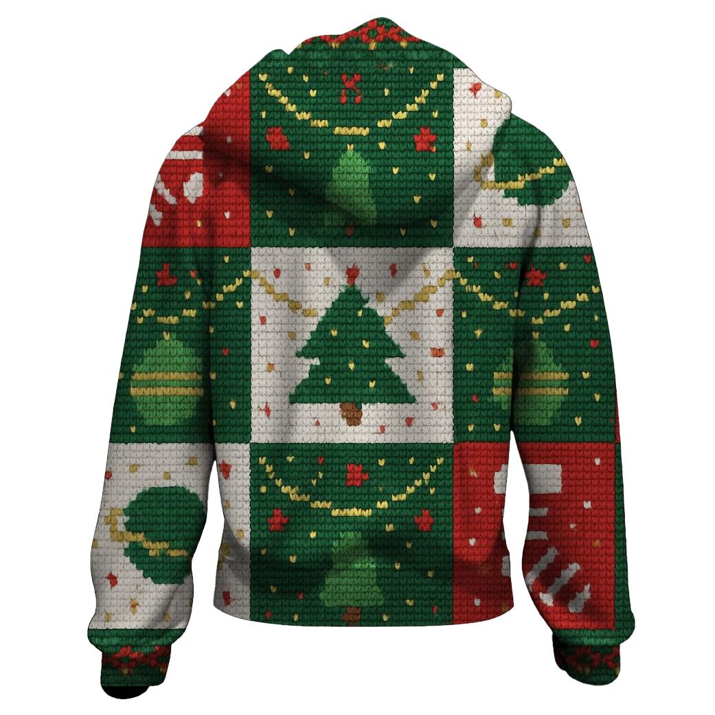 Stocking Galaxy Garland Grid Design premium hoodies