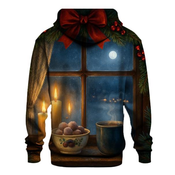 Candlelit Evergreen Window On Snowy Eve hoodie styles