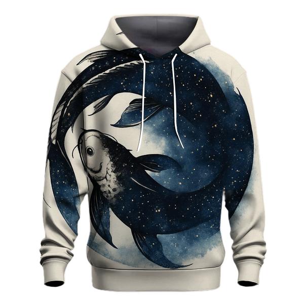 Koi Fish Orbiting Ink Mandala hoodie trends