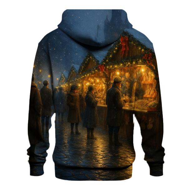 Midnight Market Under Lanterns And Falling Flurries graphic hoodies