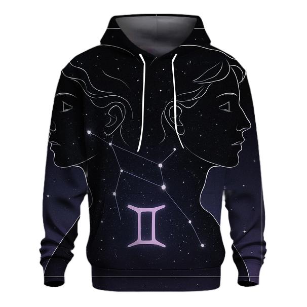 Gemini Twins Mirror Constellation Portrait heavyweight hoodies