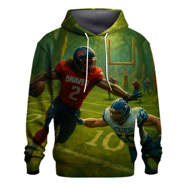 Forest Shrine End Zone Duel Braves Versus Cubs heavyweight hoodies