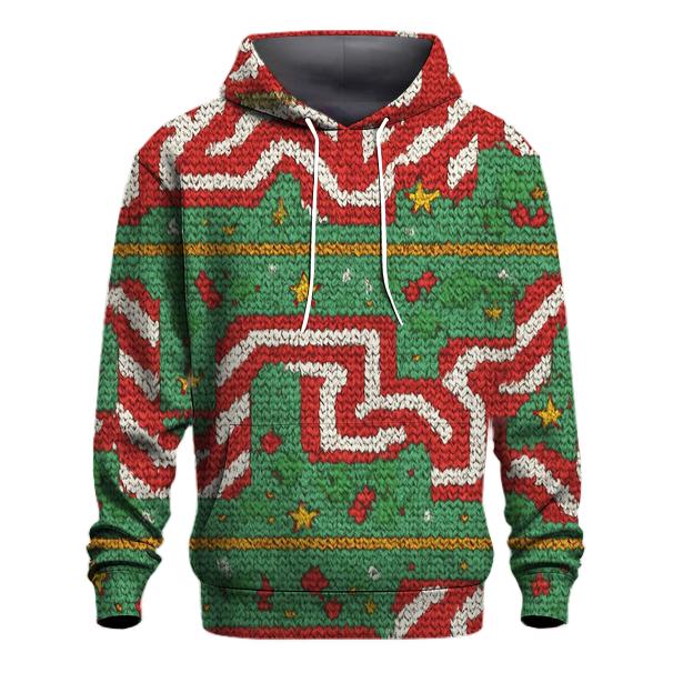 Candy Cane Warp Stripe Maze Design heavyweight hoodies