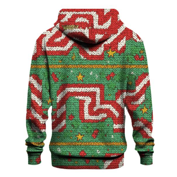 Candy Cane Warp Stripe Maze Design heavyweight hoodies