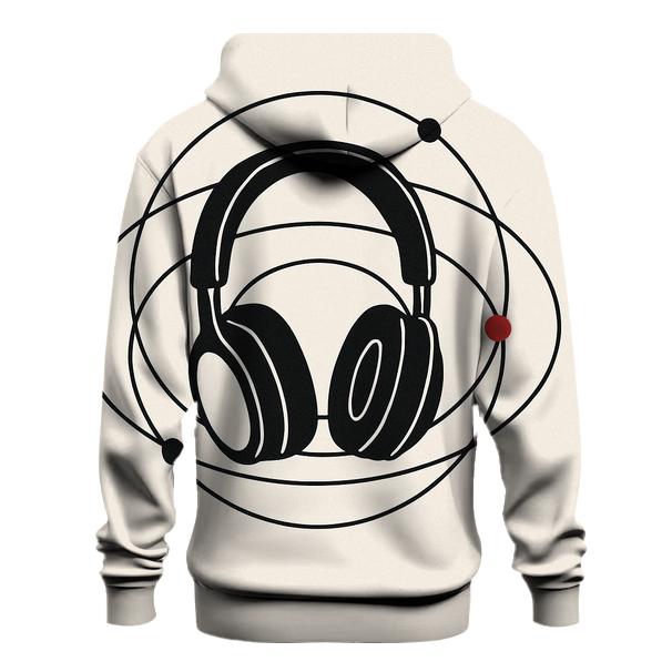Headphones Orbit Diagram printed hoodies