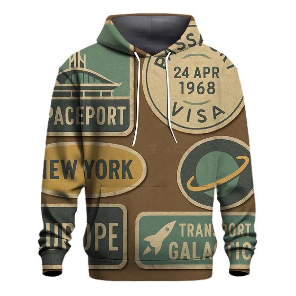 Vintage Spaceport Luggage Sticker Set premium hoodies