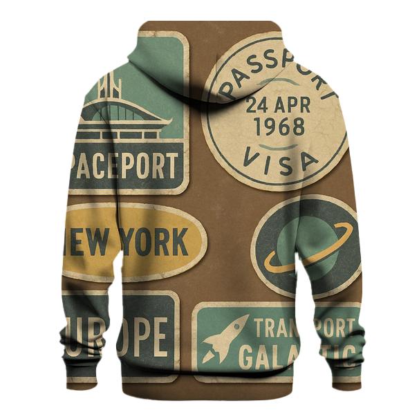 Vintage Spaceport Luggage Sticker Set premium hoodies