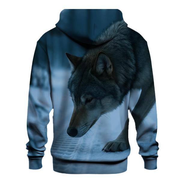 Snowmobile Track Investigation In Boreal Dawn graphic hoodies