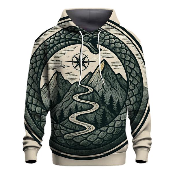 Mountain Switchback Ouroboros embroidered hoodies