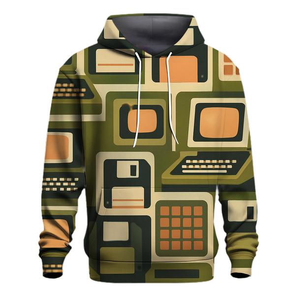 Retro Computer Terminal Blocks printed hoodies