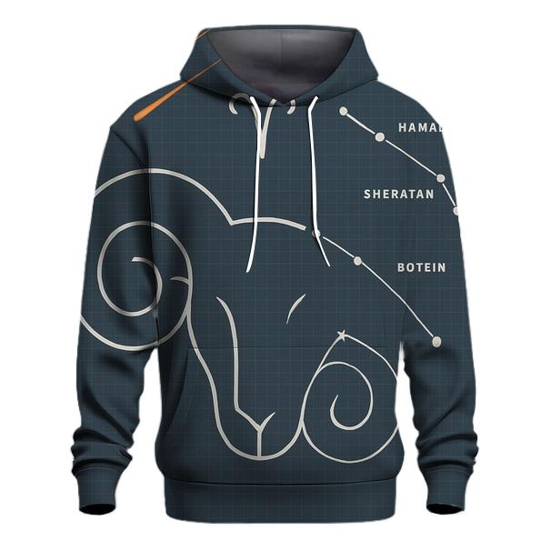 Aries Ram Horns Meteor Blueprint designer hoodies