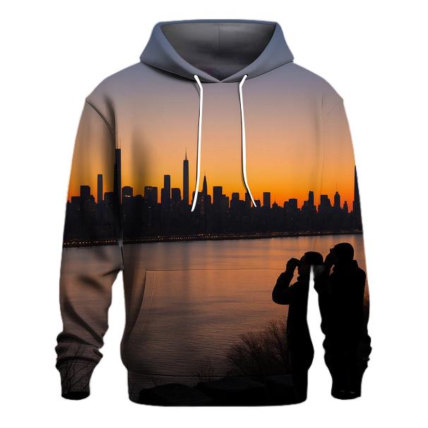 Sunset Over New Jersey Palisades With Manhattan In Profile custom hoodies