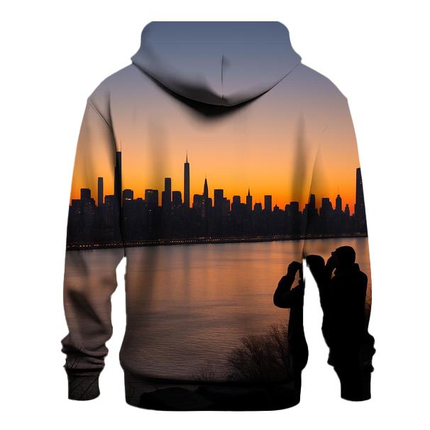 Sunset Over New Jersey Palisades With Manhattan In Profile custom hoodies
