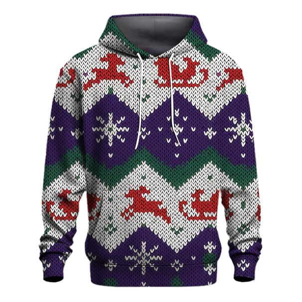 Sleigh Quantum Zigzag Bands Design zip-up hoodies