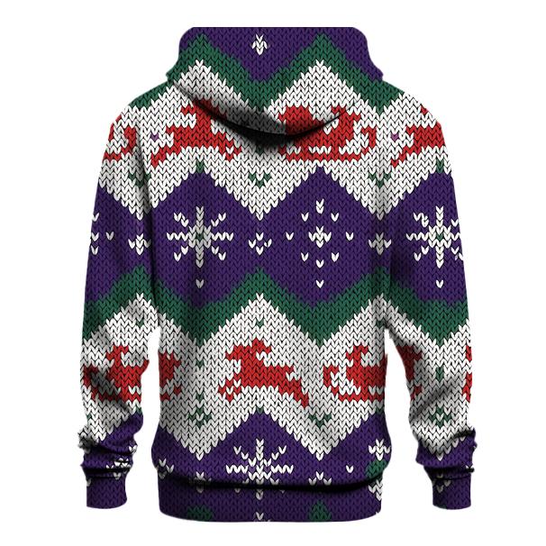 Sleigh Quantum Zigzag Bands Design zip-up hoodies