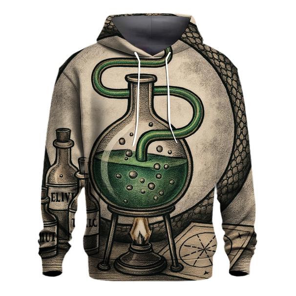Alchemy Vessel Ouroboros Distillation graphic hoodies
