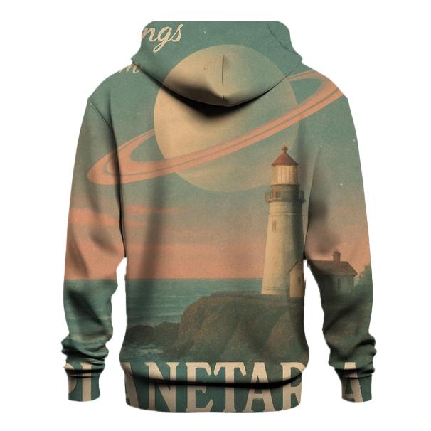 Faded Coastal Lighthouse Saturn Postcard designer hoodies