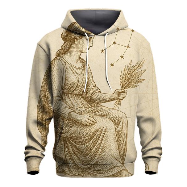 Virgo Sheaf Of Wheat Celestial Engraving printed hoodies