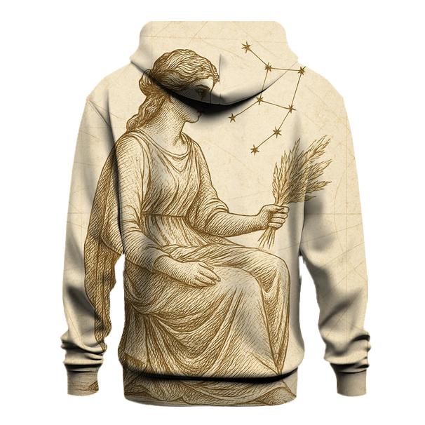 Virgo Sheaf Of Wheat Celestial Engraving printed hoodies