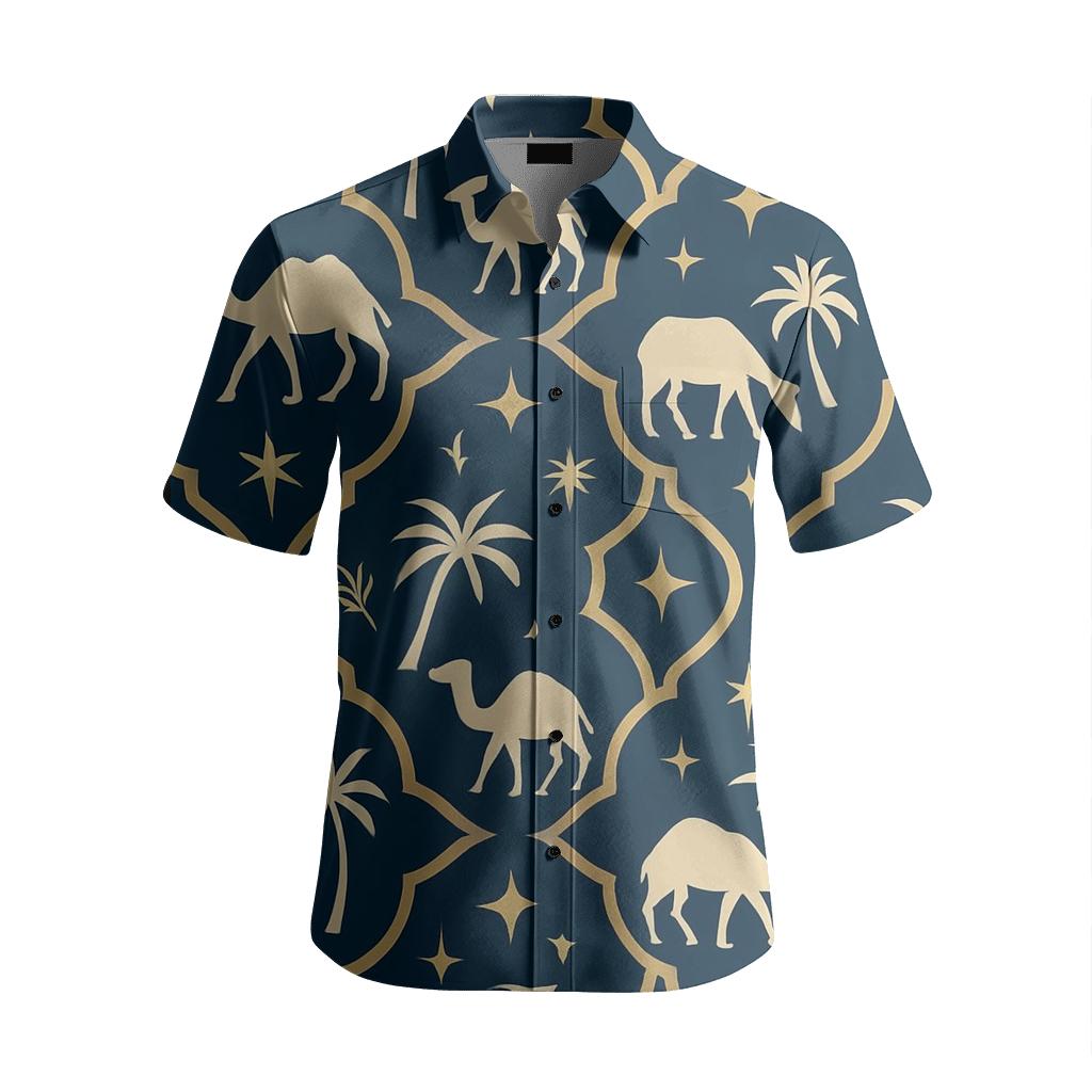 Celestial Ogee Caravan Damask branded embroidered shirts