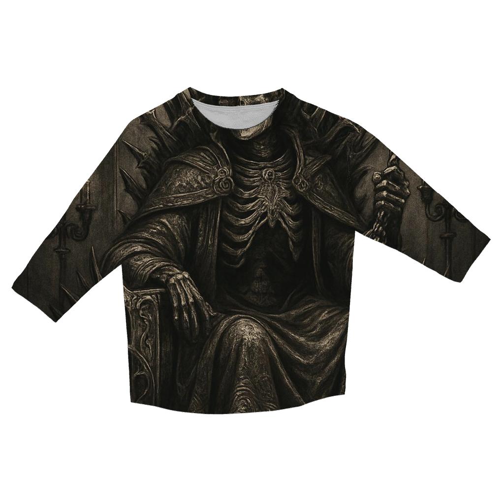 Throne Of The Rusted Skeleton King stylish quarter sleeve tops
