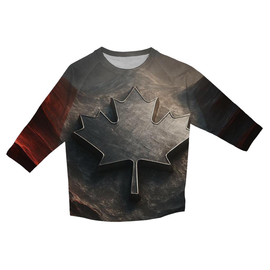 Canada Metallic Maple Flag Ridge cotton quarter sleeve shirts