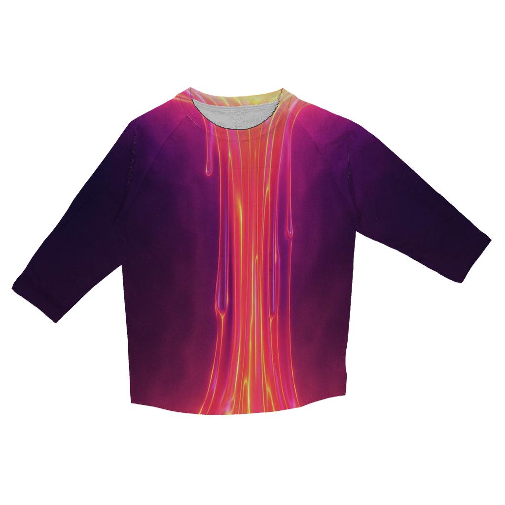 Neon Orbital Waterfall custom 3/4 sleeve shirts