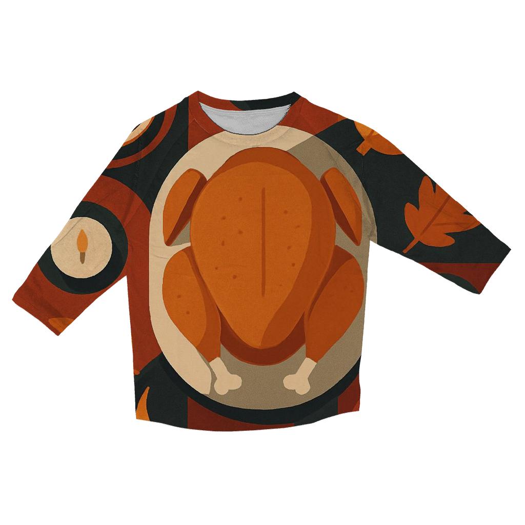 Thankful Tabletop Still Life Mosaic custom 3/4 sleeve shirts