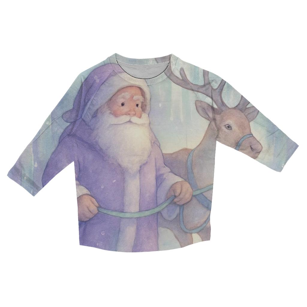 Crystal Cave Santa And Reindeer personalized 3/4 sleeve tees