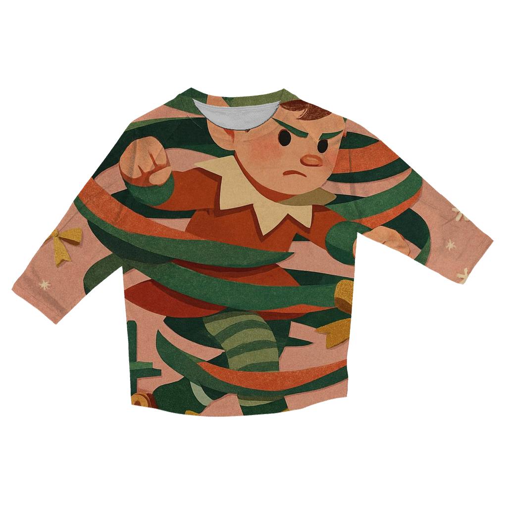 Elf Workshop Gift Wrap Tornado cotton quarter sleeve shirts