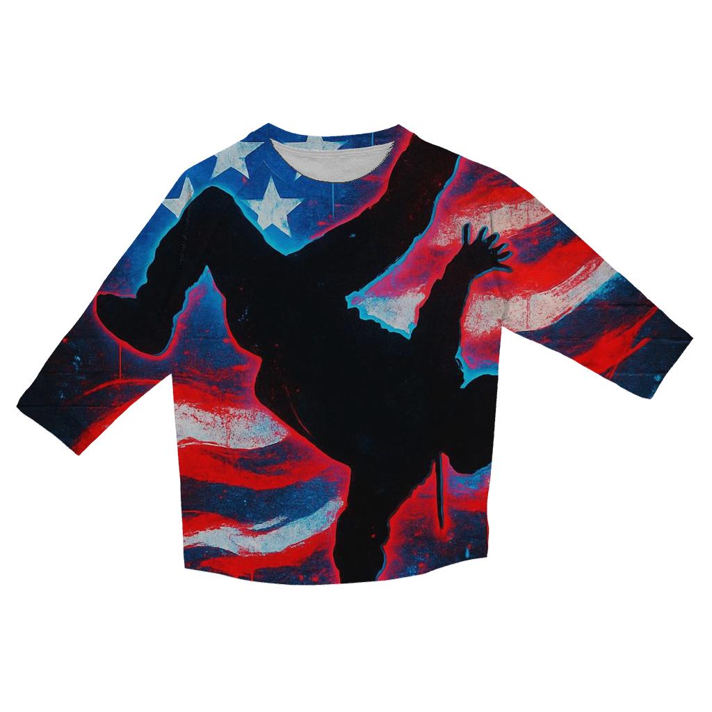 Graffiti Flag Pulse Alley printed three quarter sleeve shirts