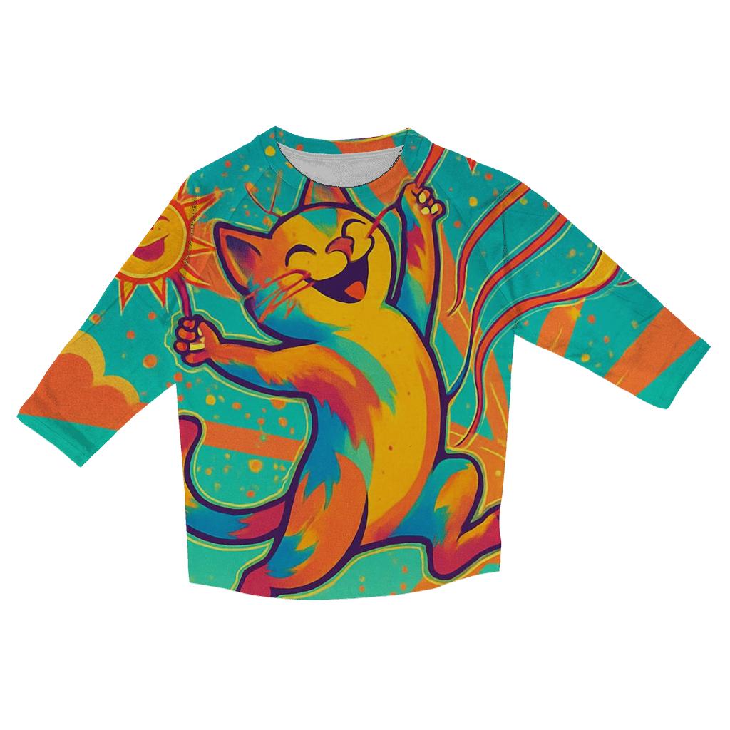 Solar Kite Festival Cat cotton quarter sleeve shirts