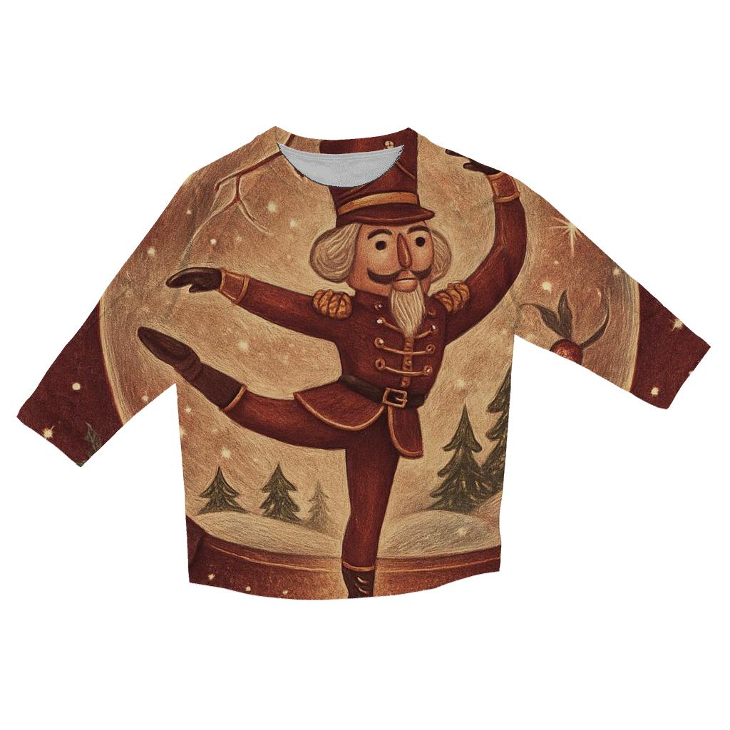 Nutcracker Ballet In A Snow Globe Forest casual three quarter sleeve shirts