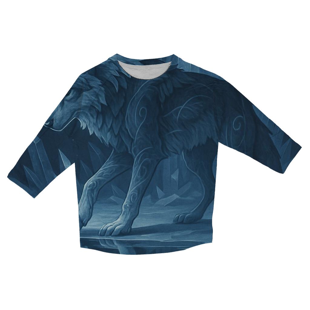 Glacier Mirror Spirit Wolf casual three quarter sleeve shirts