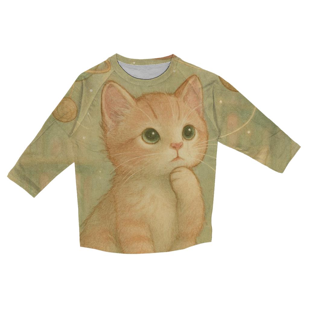 Library Of Floating Yarn Planets personalized 3/4 sleeve tees