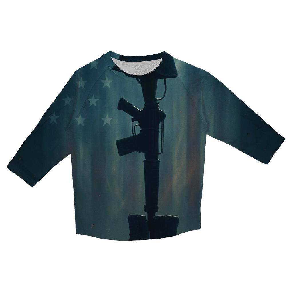 Battlefield Cross In Starlit Quiet printed three quarter sleeve shirts